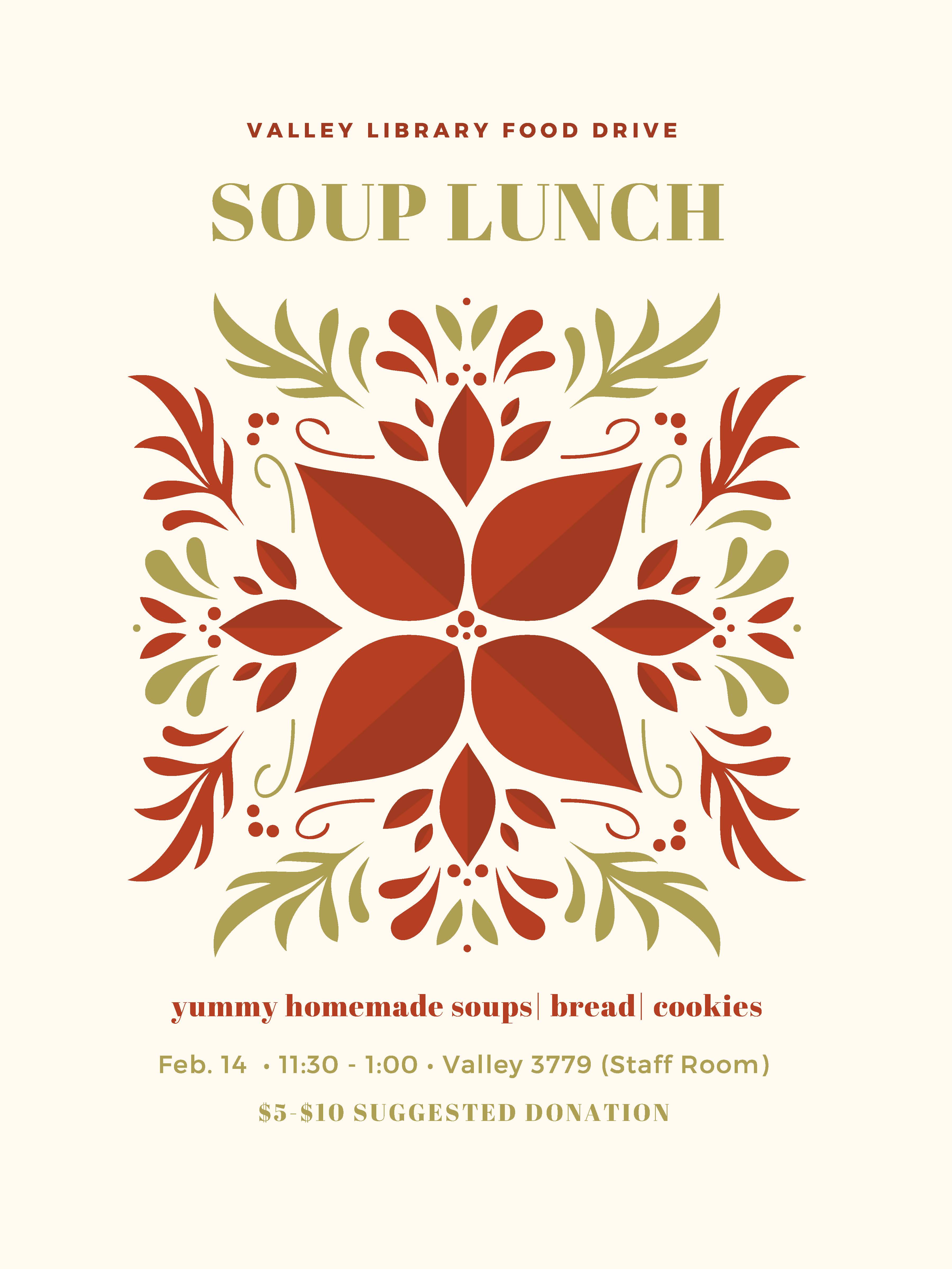 A soup lunch flyer